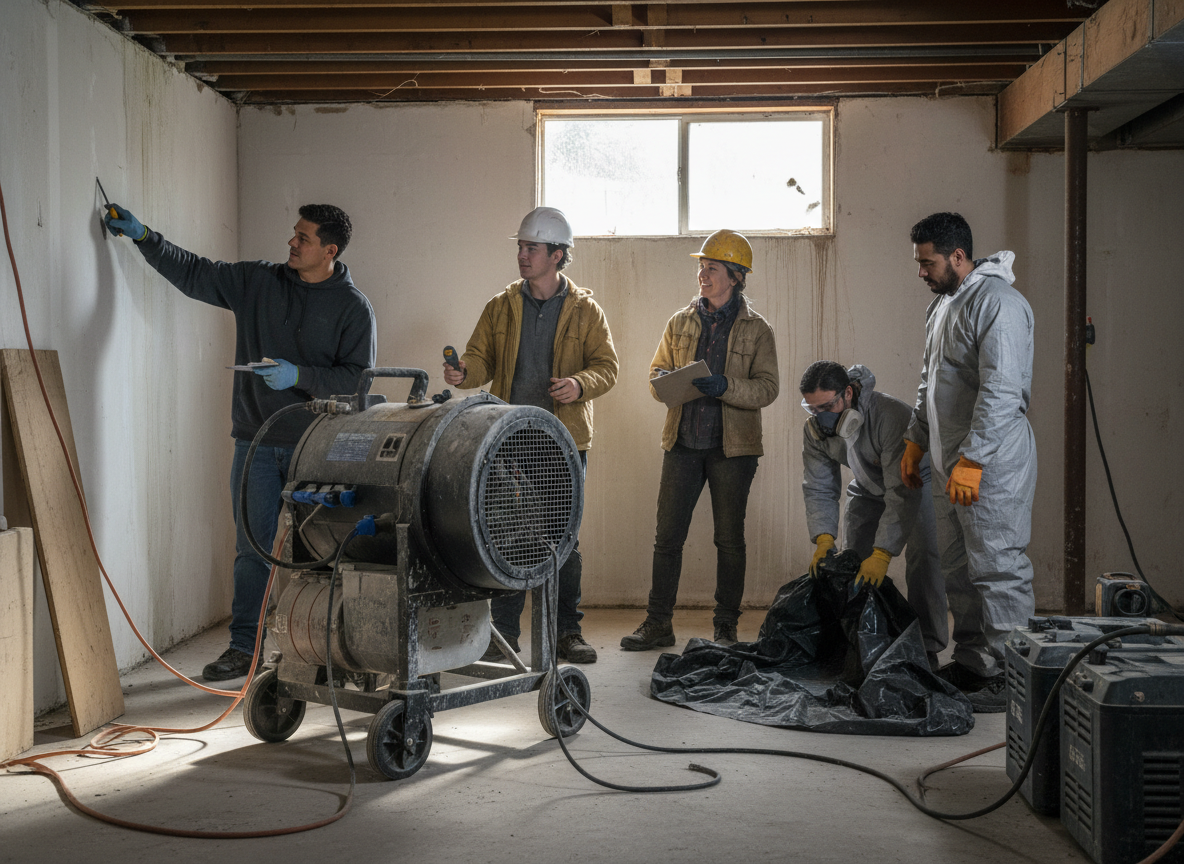 The Mold Remediation Service Guasti team at work in Guasti